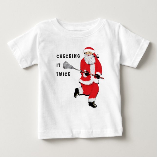 Camiseta Para Bebê Lacrosse Divertido (Frente)