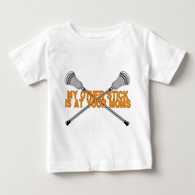 Camiseta Para Bebê Lacrosse minha outra vara (Frente)