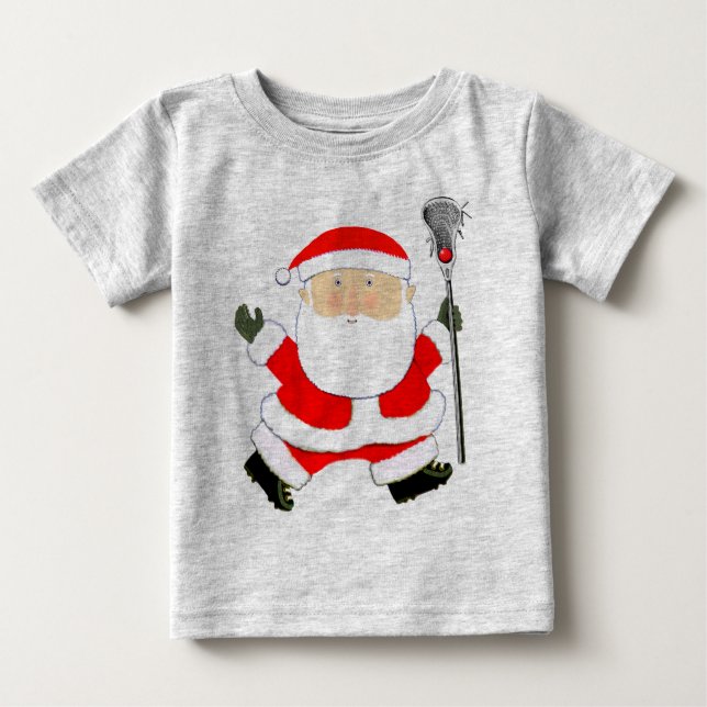 Camiseta Para Bebê Lacrosse Natal (Frente)