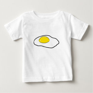 Camiseta Para Bebê Lado ensolarado dos ovos escalfados do desenho dos