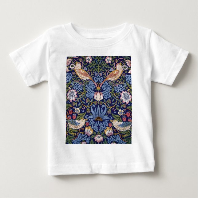 Camiseta Para Bebê Ladrão da morango de William Morris (Frente)