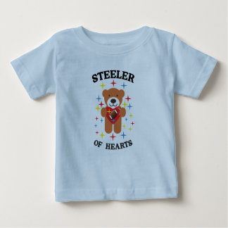 Camiseta Para Bebê Ladrão de Corações Urso de Pelúcia Futebol