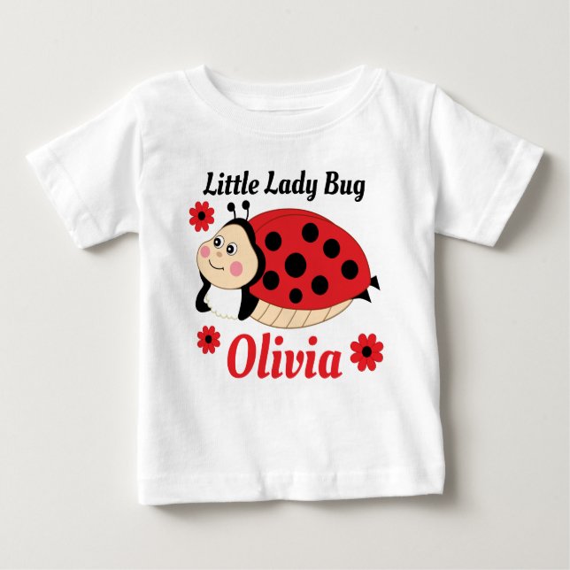 Camiseta Para Bebê Ladybug Baby Personalizado T-Shirt (Frente)