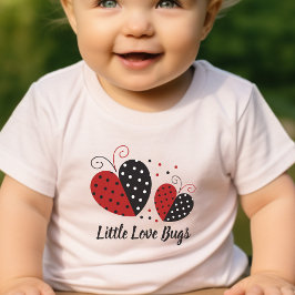 Camiseta Para Bebê Ladybug Heart fofo
