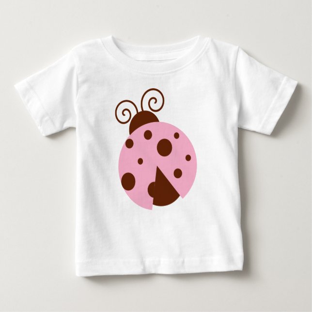 Camiseta Para Bebê Ladybug, Ladybug Rosa, Ladybug Cute, Ladybug (Frente)