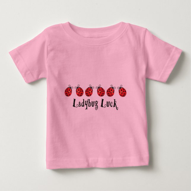Camiseta Para Bebê Ladybug Luck (Frente)