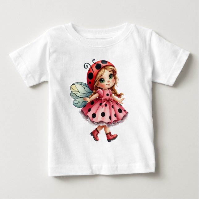 Camiseta Para Bebê Ladybug Repleto (Frente)