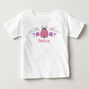 Camiseta Para Bebê Ladybug Rosa