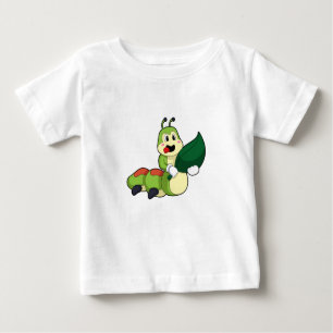 Camiseta Para Bebê Lagarta com Folha