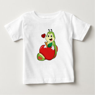 Camiseta Para Bebê Lagarta com Maçã