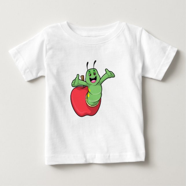 Camiseta Para Bebê Lagarta com Maçã (Frente)