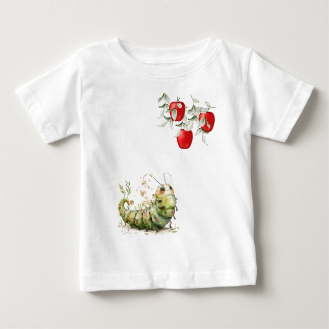 Camiseta Para Bebê Lagarta Fofa (Frente)