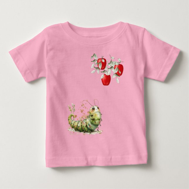 Camiseta Para Bebê Lagarta Fofa (Frente)