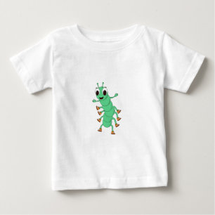 Camiseta Para Bebê Lagarta Verde