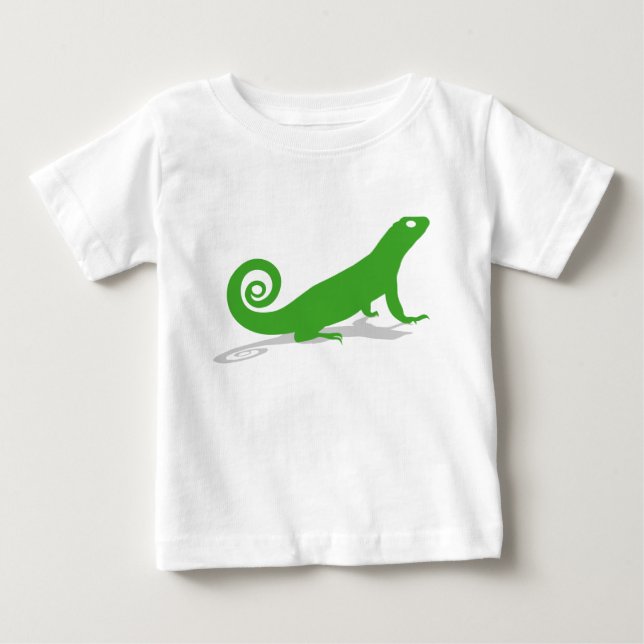 Camiseta Para Bebê Lagarto verde (Frente)