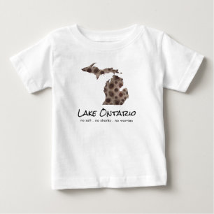 Camiseta Para Bebê Lago Ontário - humor - design de pedra de Petoskey