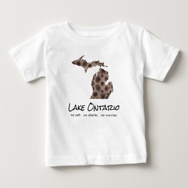 Camiseta Para Bebê Lago Ontário - humor - design de pedra de Petoskey (Frente)
