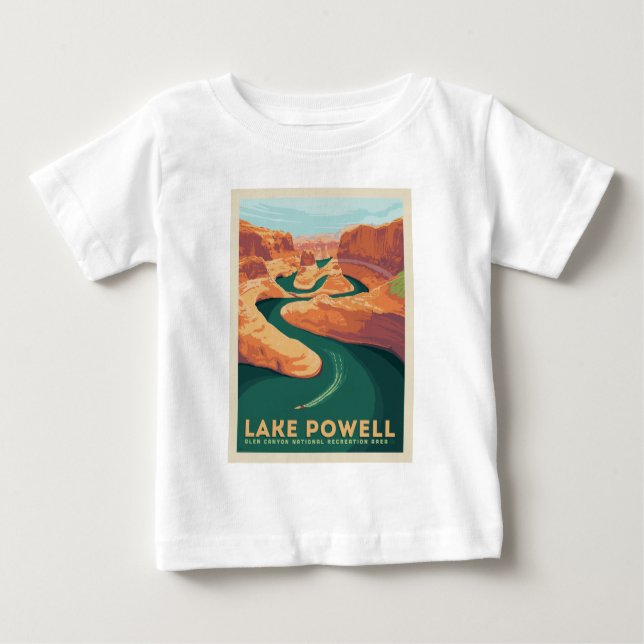 Camiseta Para Bebê Lago Powell | Arizona e Utah (Frente)