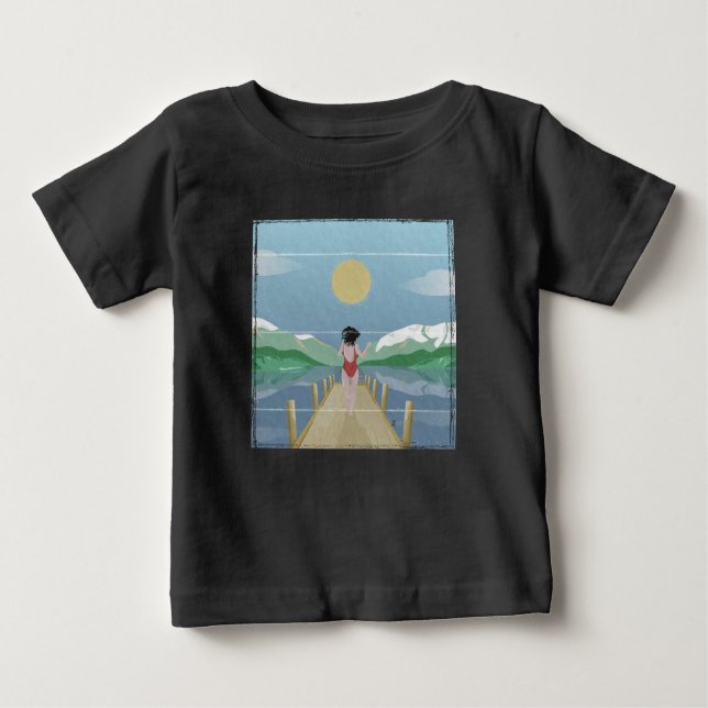 Camiseta Para Bebê Lago Rotoiti Nova Zelândia (Frente)