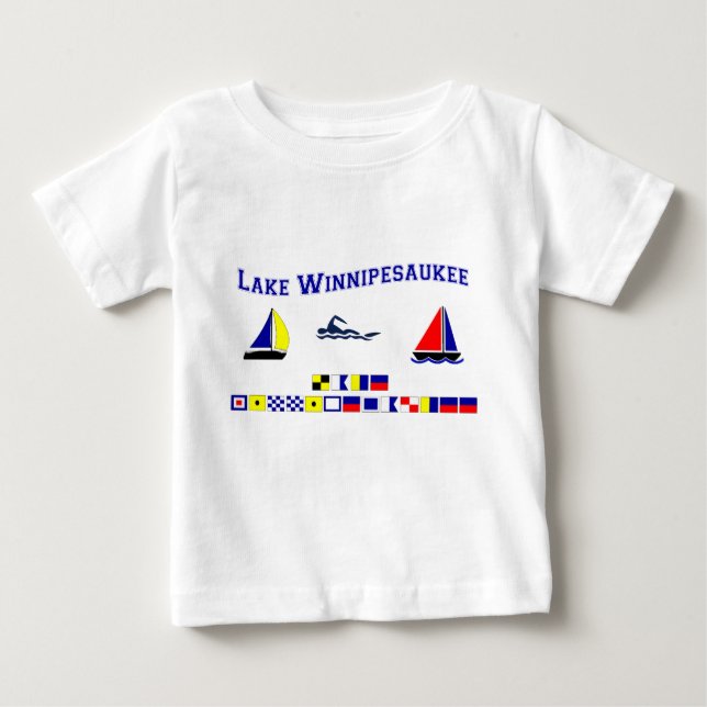 Camiseta Para Bebê Lago Winnipesaukee, NH (Frente)