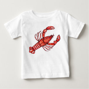 Camiseta Para Bebê Lagostins de Cajun da aguarela
