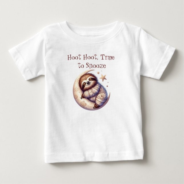 Camiseta Para Bebê Lama Adorável e tecido do bebê da Lua (Frente)