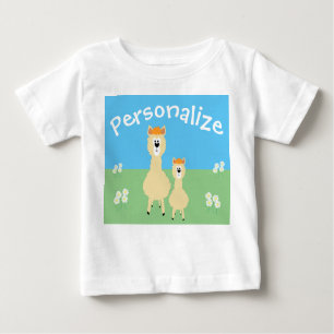 Camiseta Para Bebê Lama Cute Personalizado Com Visitas