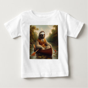 Camiseta Para Bebê Lama Em Uma Canoa