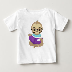 Camiseta Para Bebê Lama escolar, Lama branca, Lama de bebê, óculos