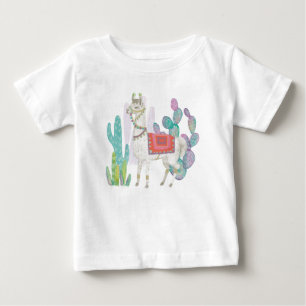 Camiseta Para Bebê Lamas bonitos V