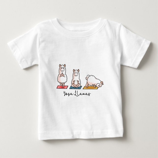 Camiseta Para Bebê Lamas da ioga (Frente)