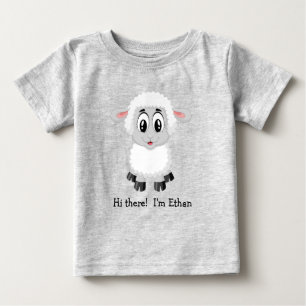 Camiseta Para Bebê Lâmpada Branca   Camiseta de bebê de ovelha