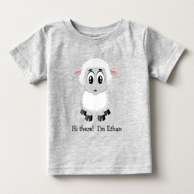 Camiseta Para Bebê Lâmpada Branca | Camiseta de bebê de ovelha (Frente)
