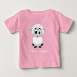Camiseta Para Bebê Lâmpada Branca   Camiseta de bebê de ovelha