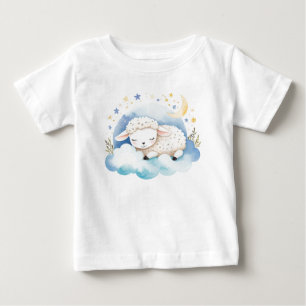 Camiseta Para Bebê Lâmpada de bebê bonita na lua -