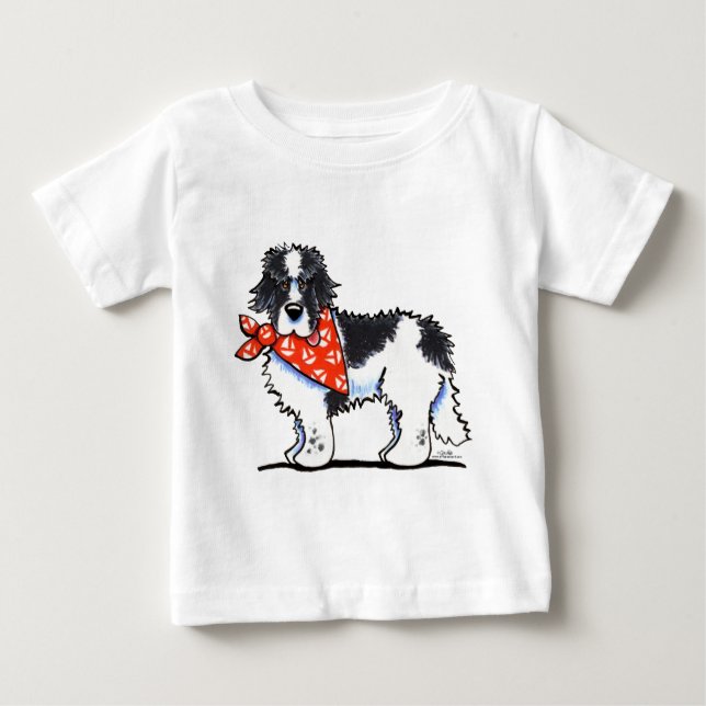 Camiseta Para Bebê Landeer Newfie Sailor (Frente)