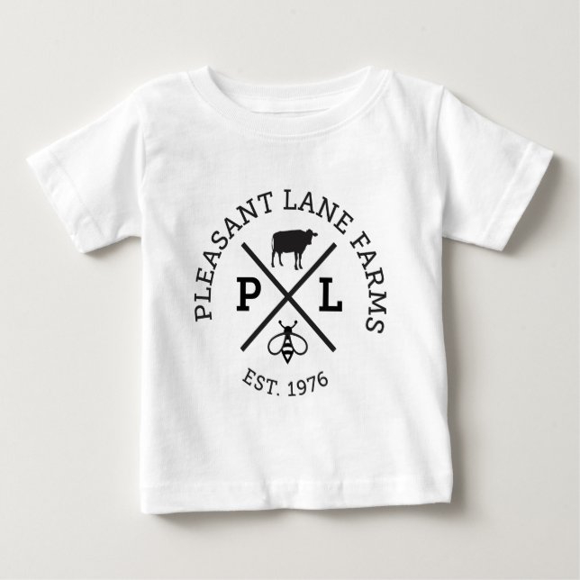 Camiseta Para Bebê Lane Fazenda Hat (Frente)