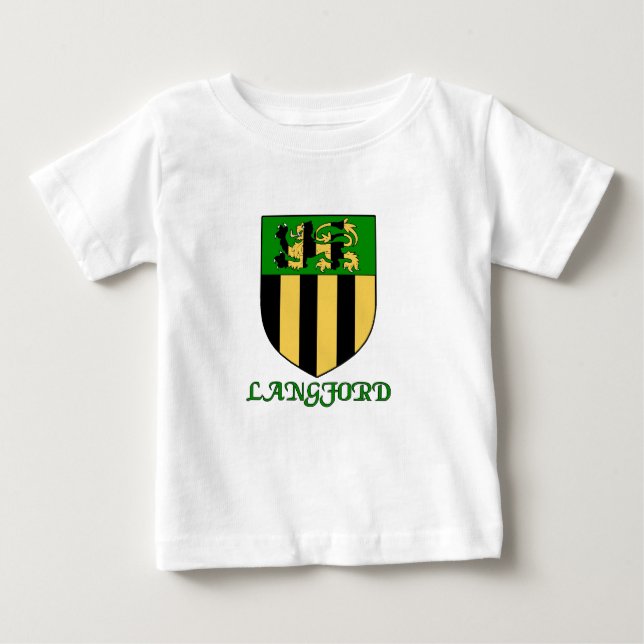 Camiseta Para Bebê Langford Family Shield (Frente)