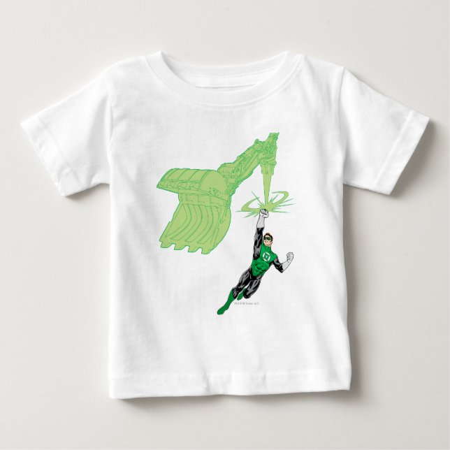 Camiseta Para Bebê Lanterna Verde - Completamente Renderizado, com má (Frente)