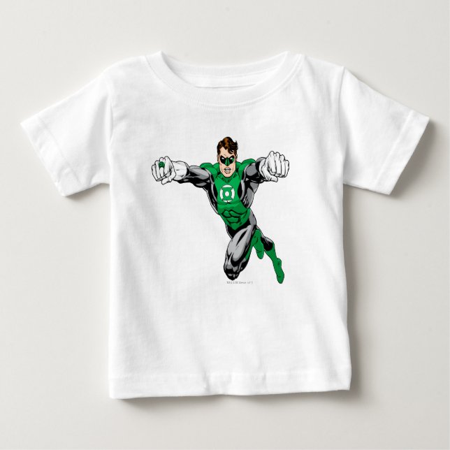Camiseta Para Bebê Lanterna Verde - Olhando para a Frente (Frente)