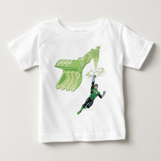 Camiseta Para Bebê Lanterna Verde - Quadrinhos, com máquina (Frente)