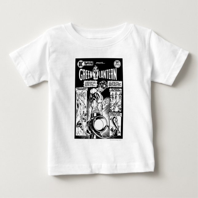 Camiseta Para Bebê Lanterna Verde - Quadrinhos Verde Sombreados, Pret (Frente)