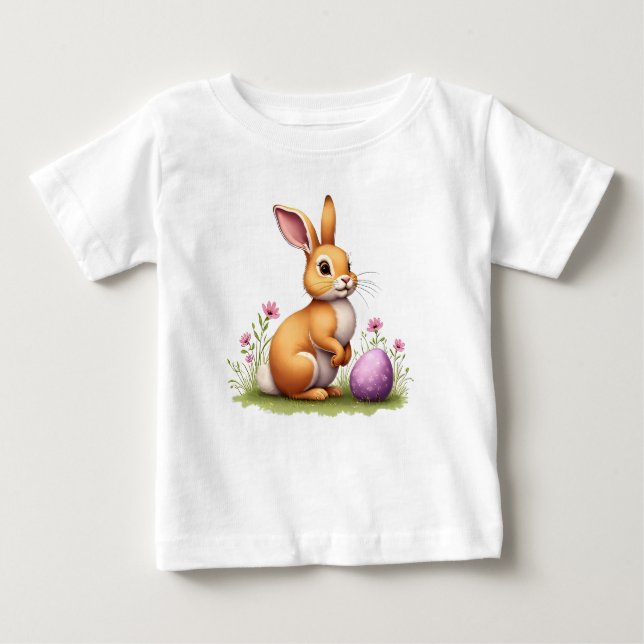 Camiseta Para Bebê Lapin de Pâques (Frente)