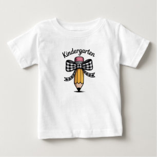 Camiseta Para Bebê Lápis Coquete Jardim de Infância Professora Escola