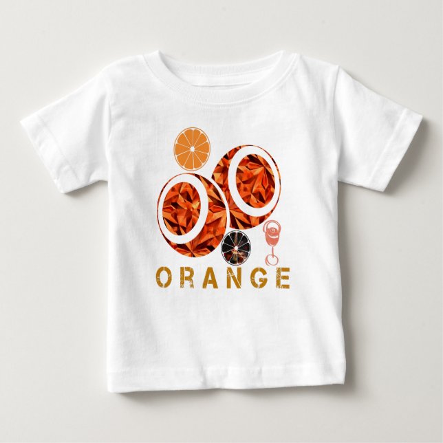 Camiseta Para Bebê laranja (Frente)