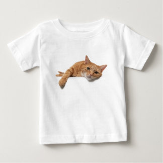 Camiseta Para Bebê Laranja Gato