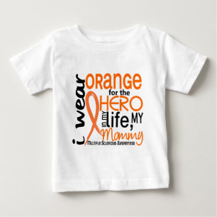 Camiseta Para Bebê Laranja para a esclerose múltipla do MS das mamã