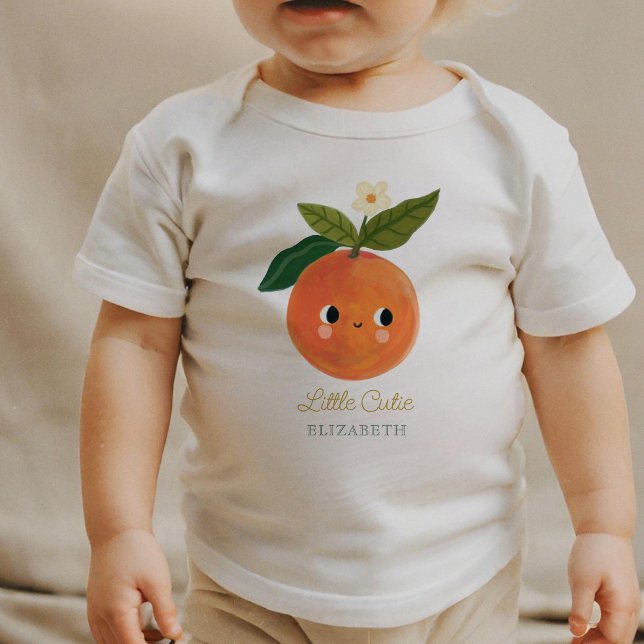 Camiseta Para Bebê Laranja Pequeno Cutie (Criador carregado)