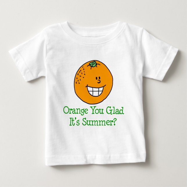 Camiseta Para Bebê Laranja Você Alegra Que É Verão (Frente)