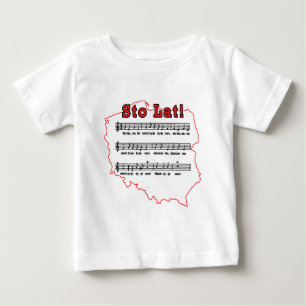 Camiseta Para Bebê Lat de Sto! Mapa polonês da canção